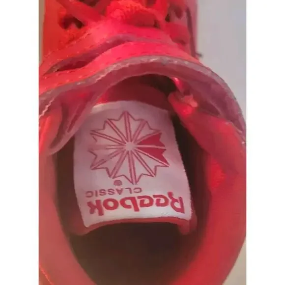 Reebok Freestyle High Top Vector Red Girls Sz. 11 Sneakers Tennis Shoes - Picture 8 of 10